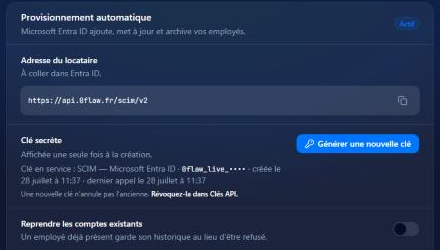 Carte Provisionnement automatique