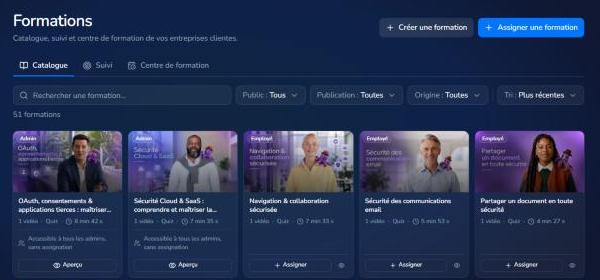 Catalogue des formations de l'espace partenaire
