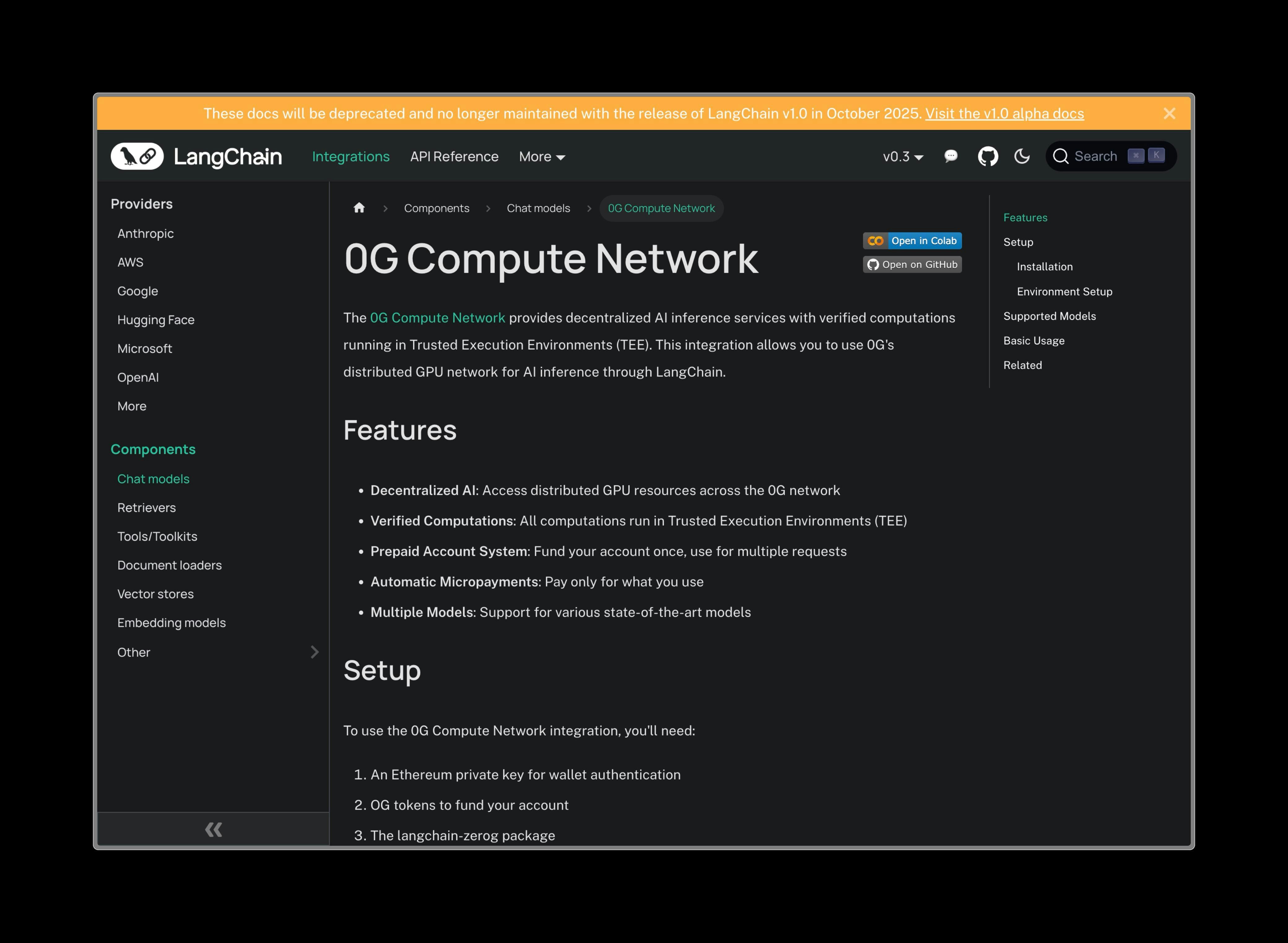 LangChain 0G Integration - Basic Setup and Configuration
