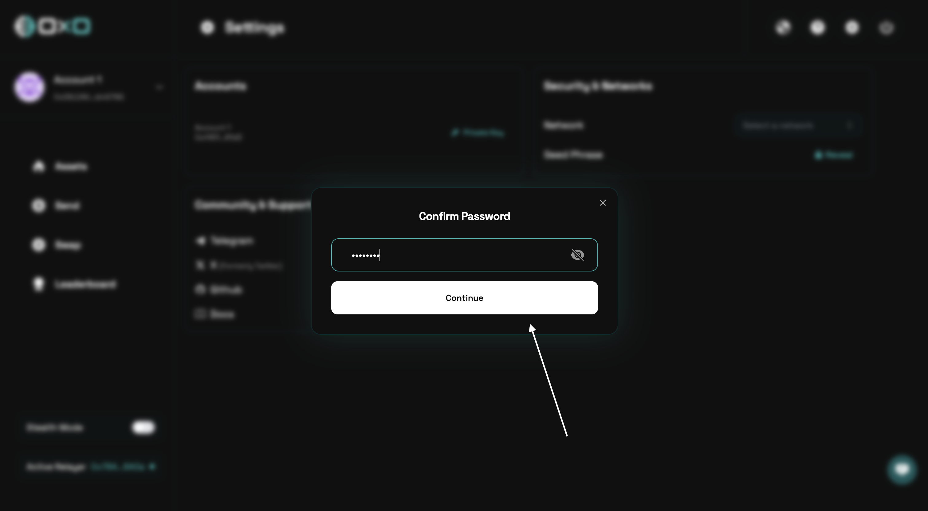 Reveal Seed Phrase Example