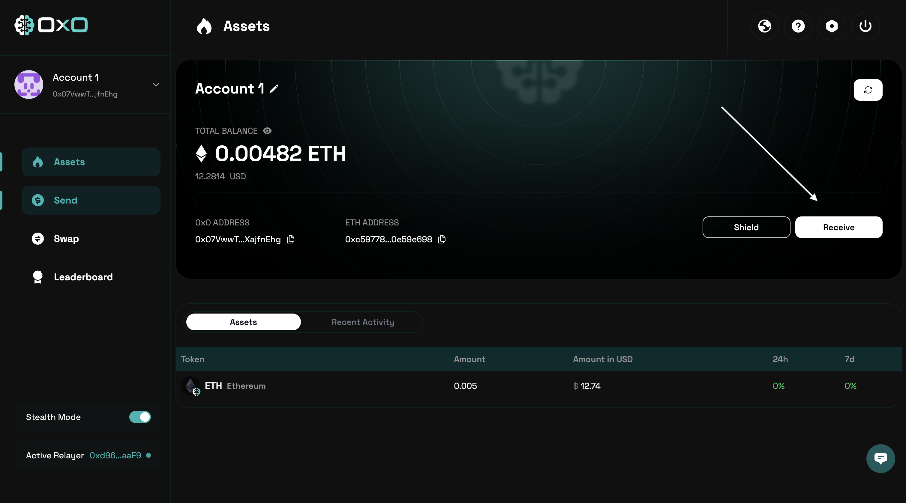 Receive Assets Example