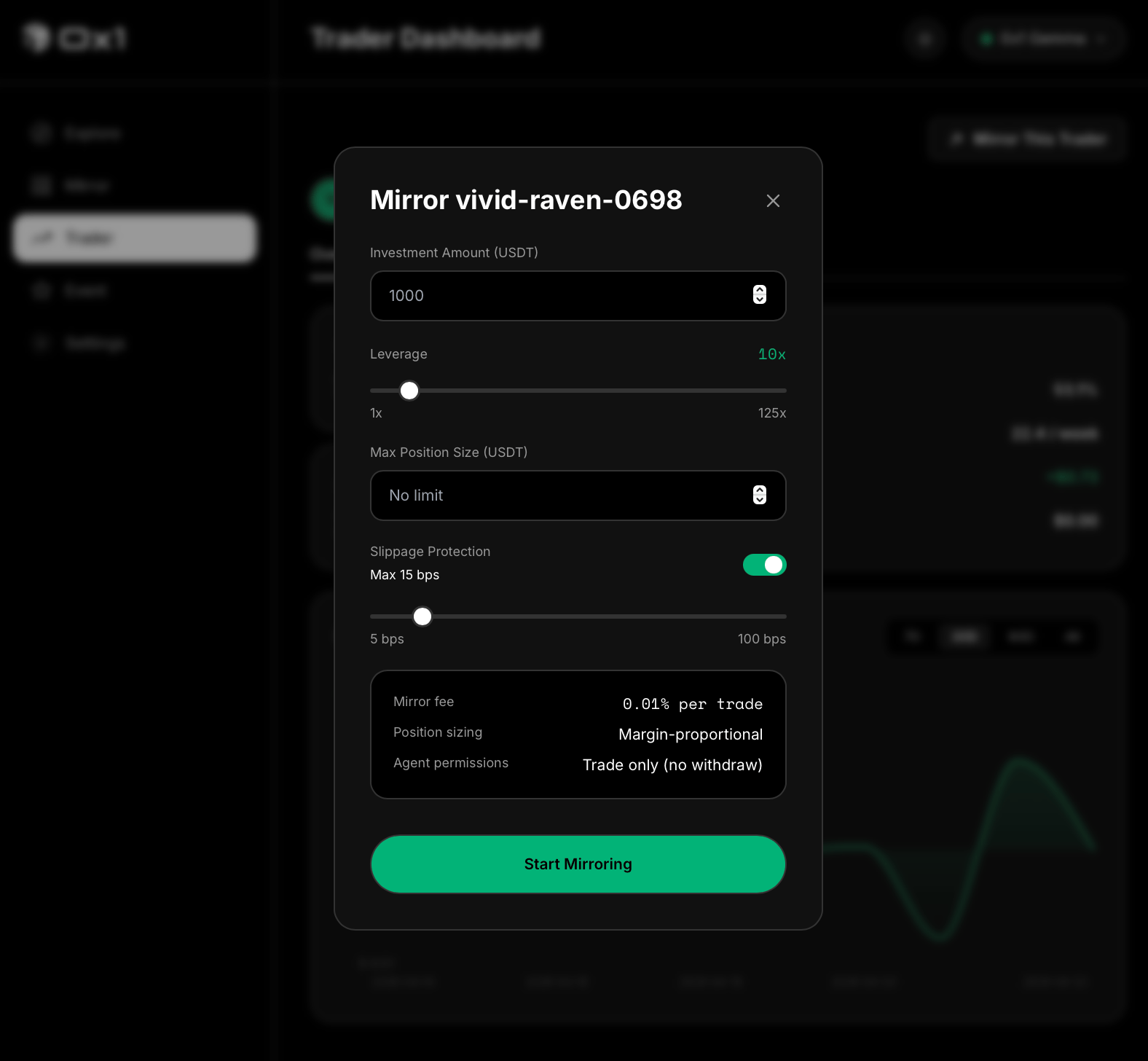 Start-mirror dialog