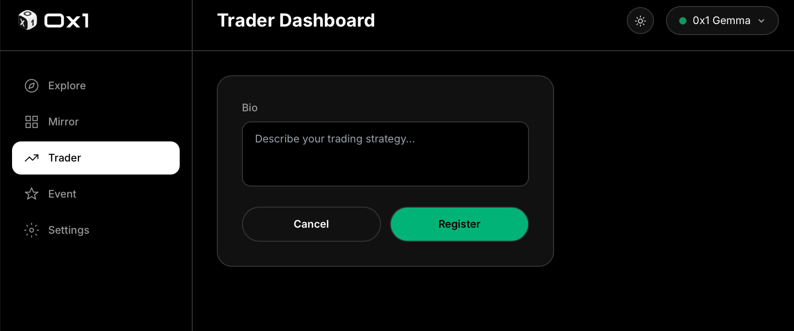 Mirror trader registration walkthrough