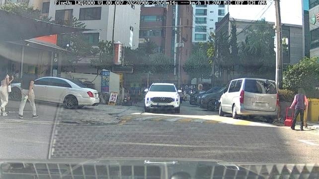 Road image de-identification result