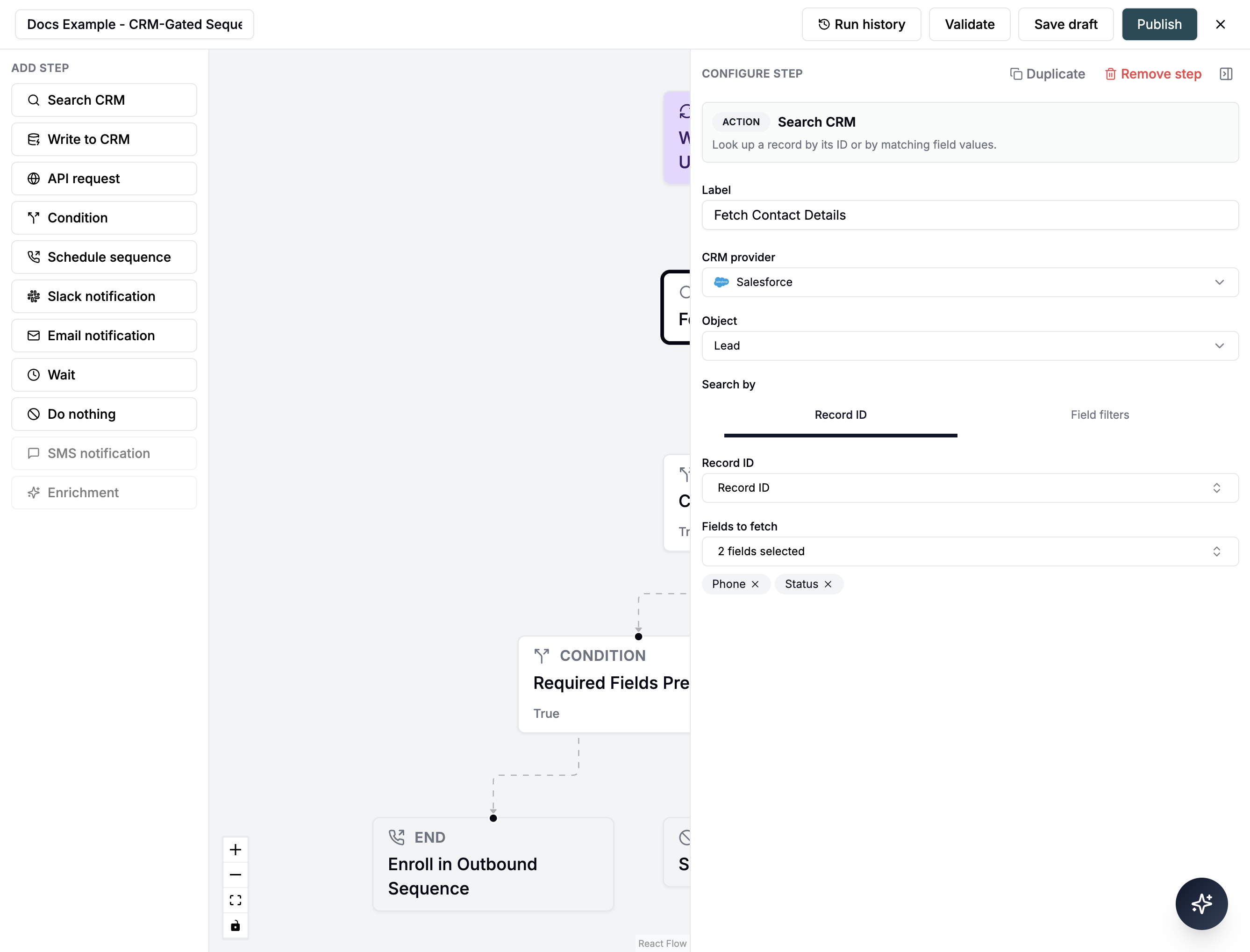 Search CRM configuration