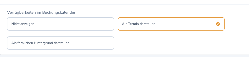 Verfügbarkeiten im Buchungskalender