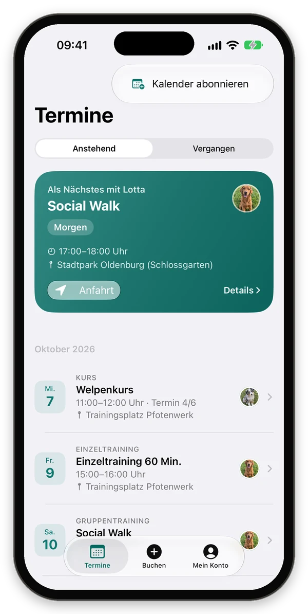Menü mit dem Eintrag Kalender abonnieren