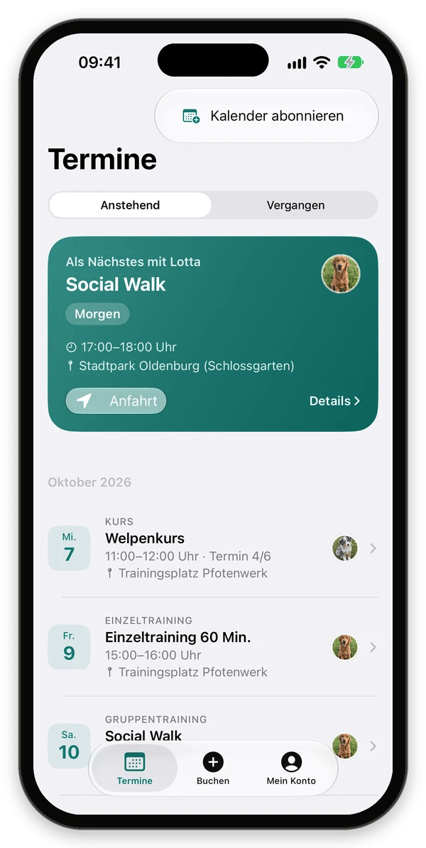 Menü mit dem Eintrag Kalender abonnieren