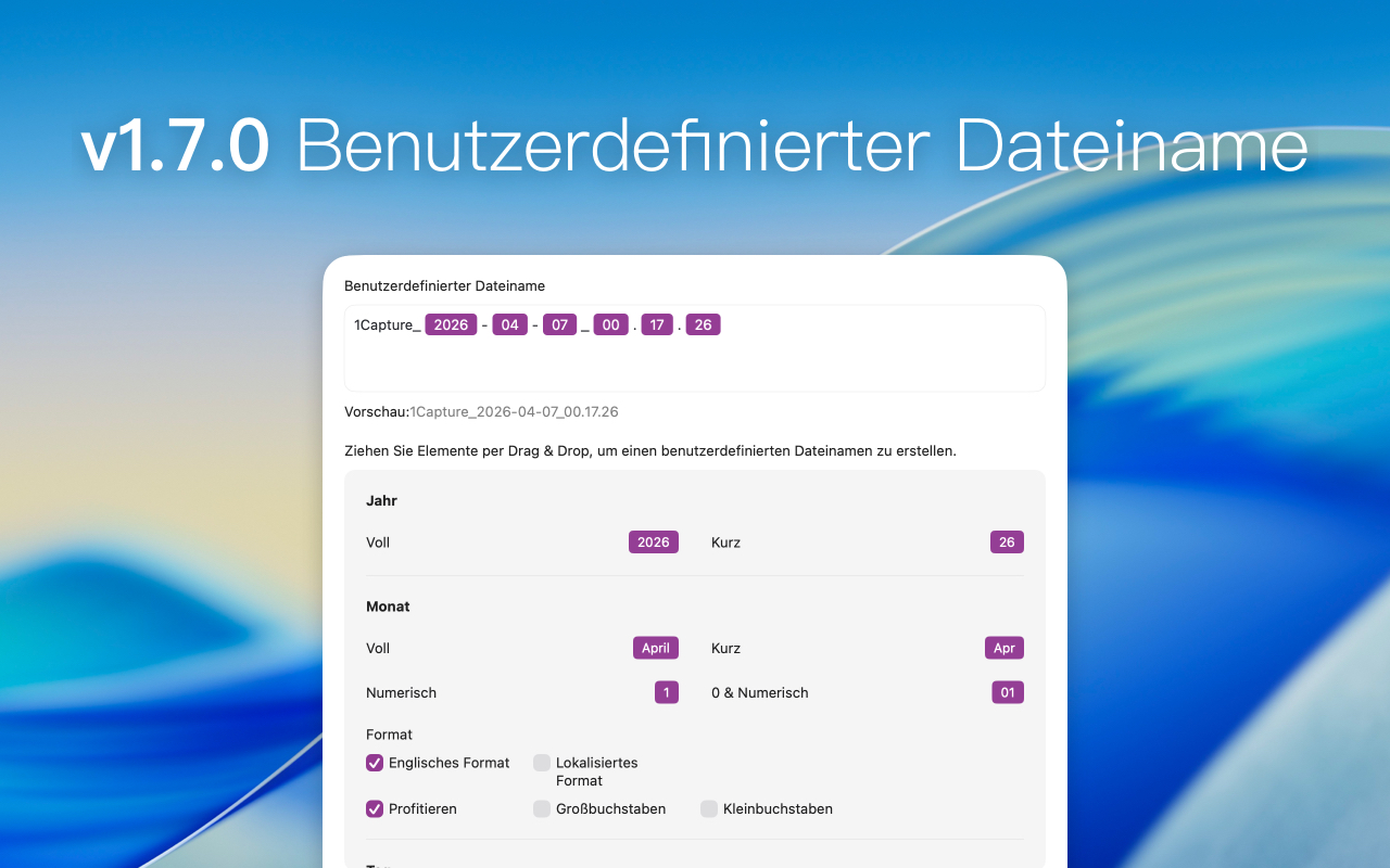 Neuerungen in v1.7.0