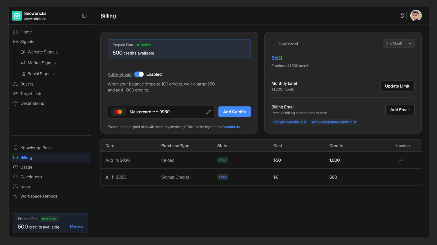 Billing Auto Reload Enabled