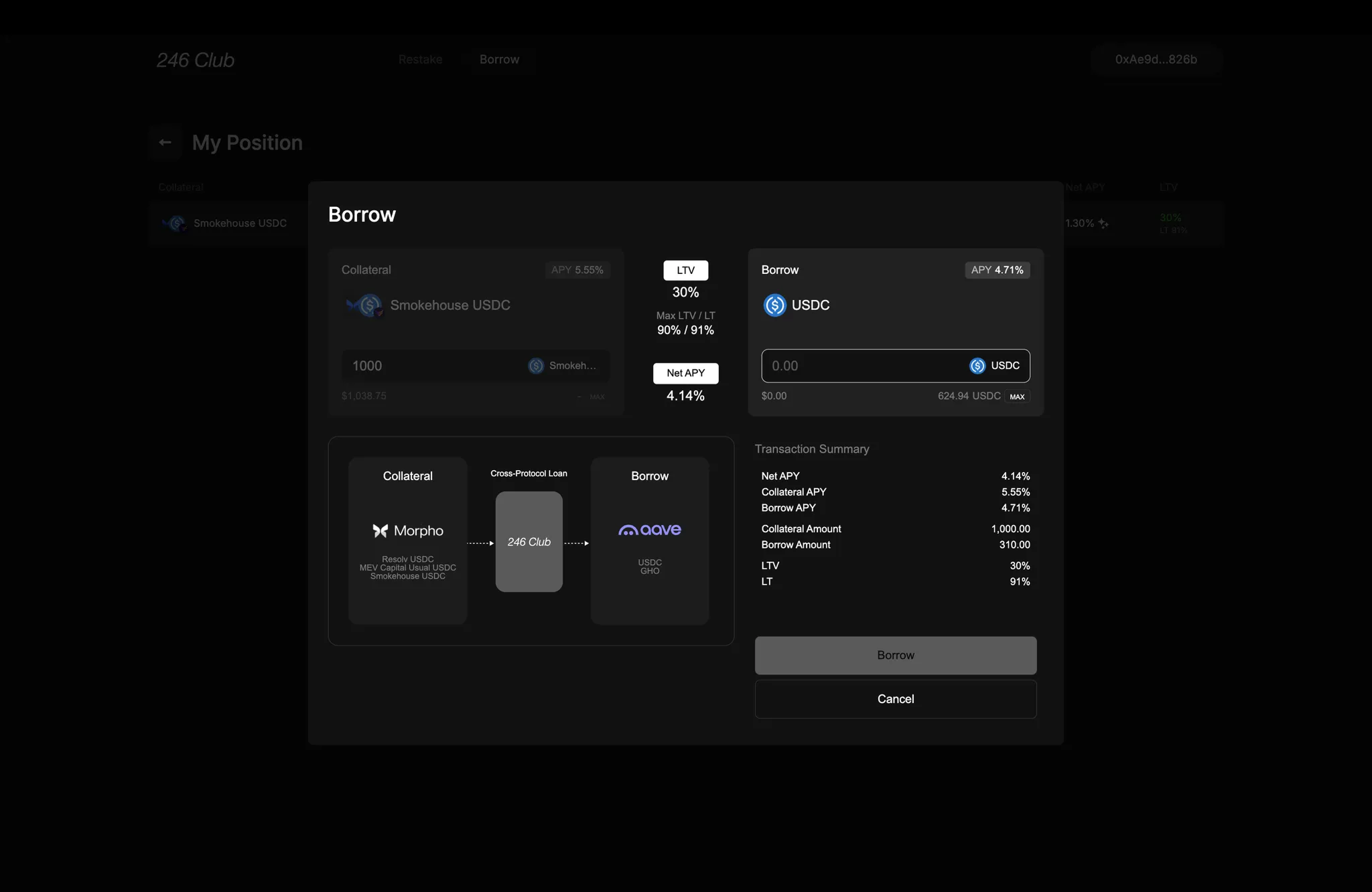 Borrow Increase Modal