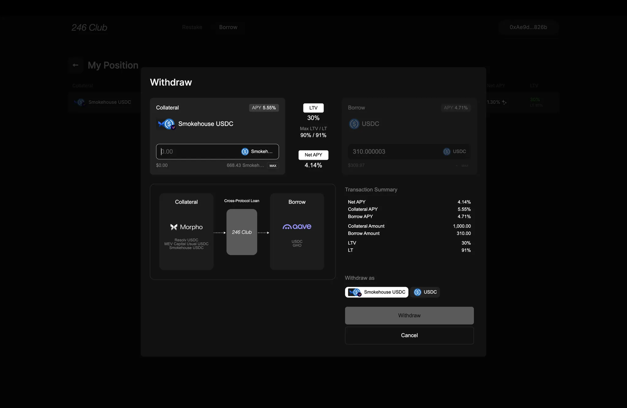 Withdraw Collateral Modal