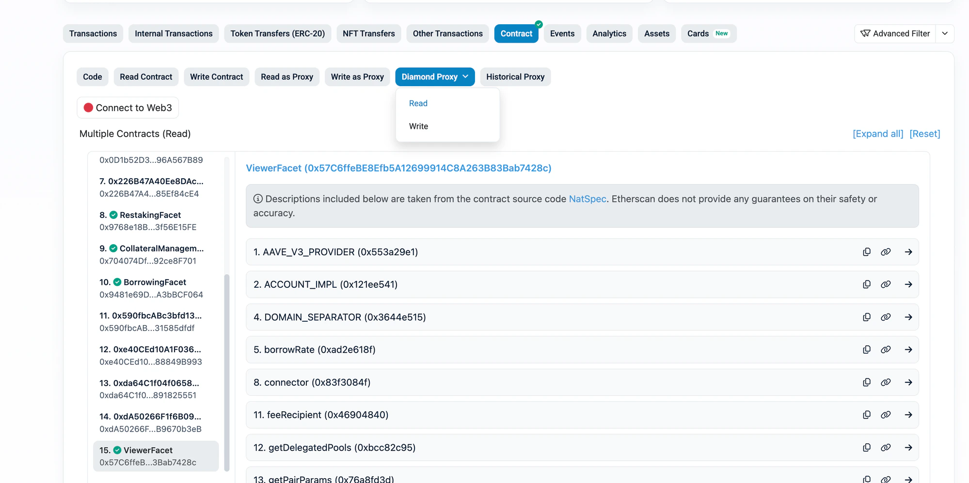 Diamond Proxy Read with ViewerFacet sidebar