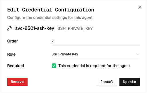 Assign connection credentials