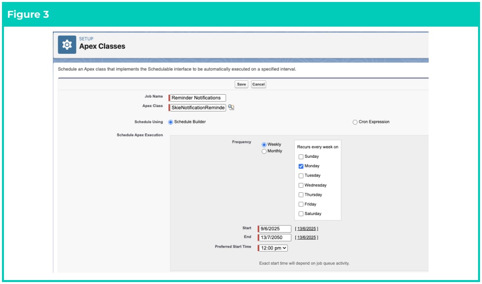 Screenshot from Reminder Notifications (Utilities) - Administrator Guide
