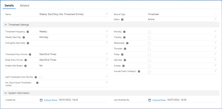 Screenshot from 2cloudnine 3B WFM Integration - Configuration and Implementation Guide