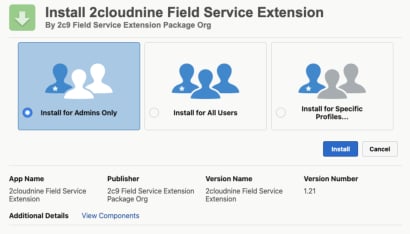 Screenshot from 2cloudnine Field Service Extension Configuration and Implementation Guide