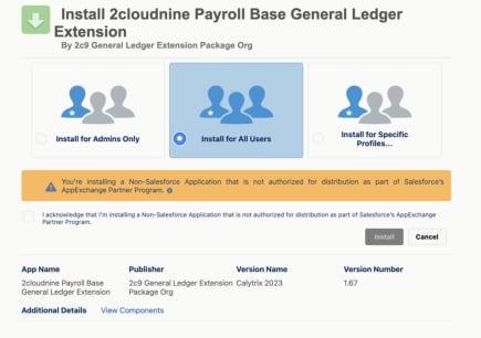 Screenshot from 2cloudnine General Ledger - Configuration and Implementation Guide v1.8