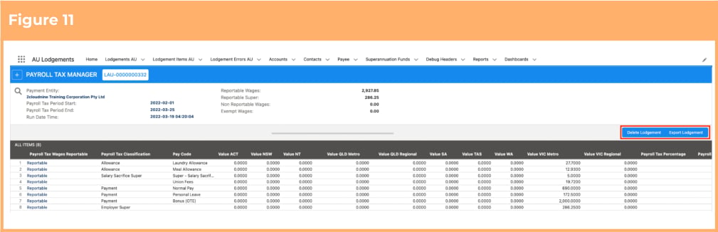 Screenshot from QRG Payroll Tax Lodgements
