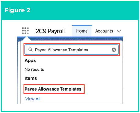 Screenshot from QRG Create a Payee Allowance Template