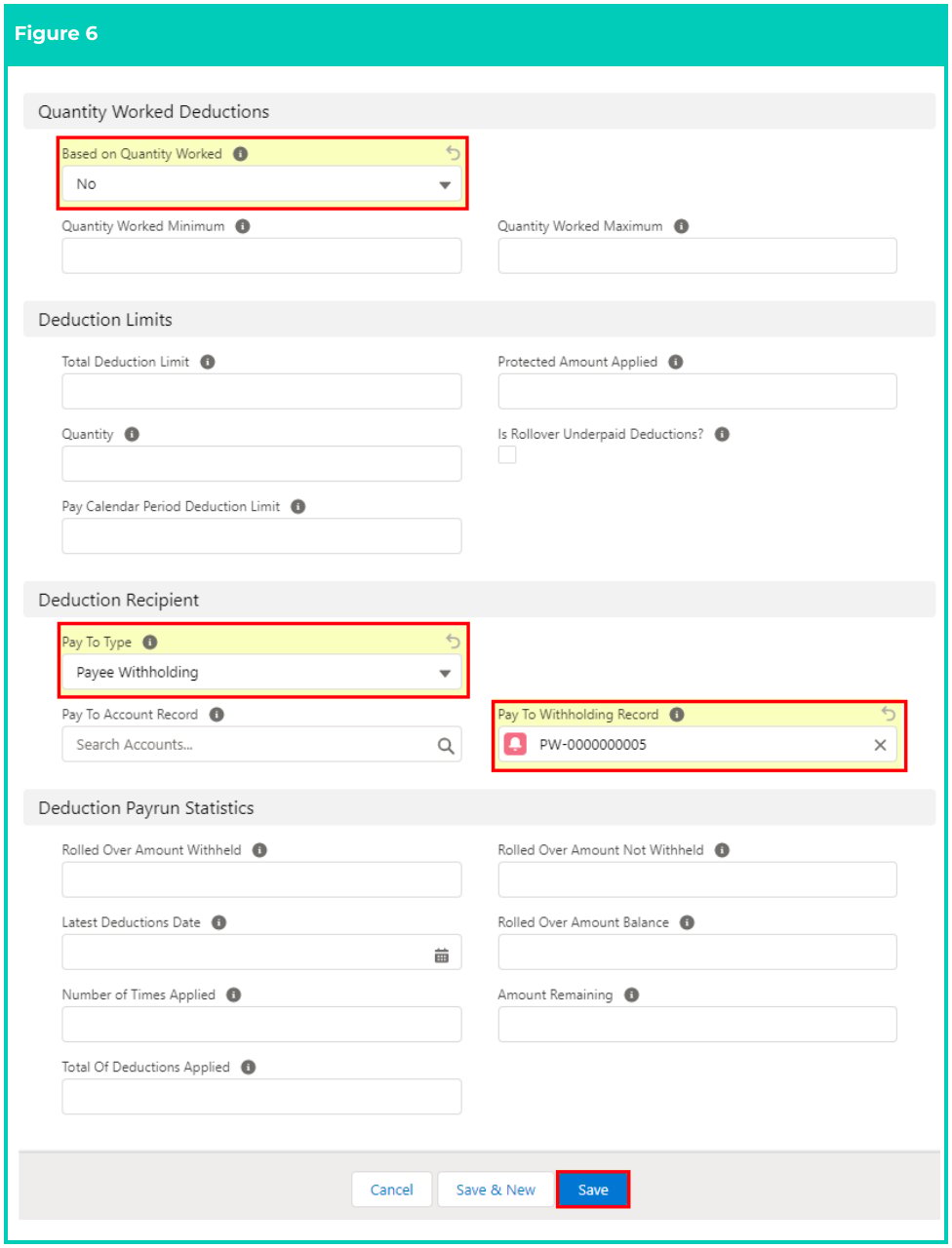 Screenshot from QRG Create a Payee Deduction - Superannuation