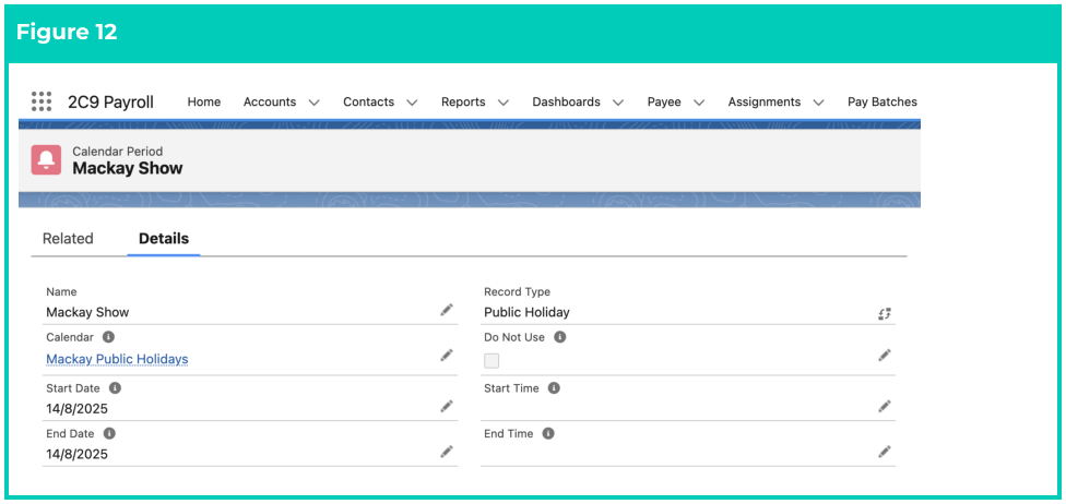 Screenshot from QRG Clone a Public Holiday Calender