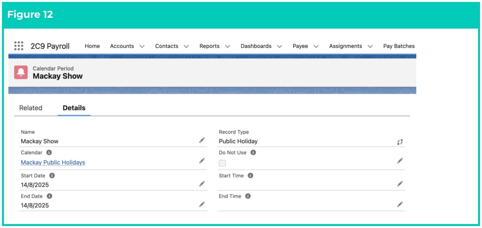 Screenshot from QRG Clone a Public Holiday Calender