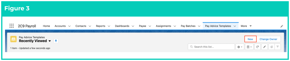 Screenshot from QRG Create a Pay Advice Template