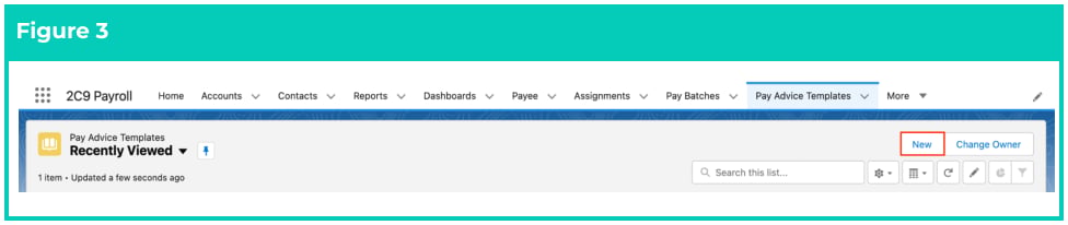Screenshot from QRG Create a Pay Advice Template