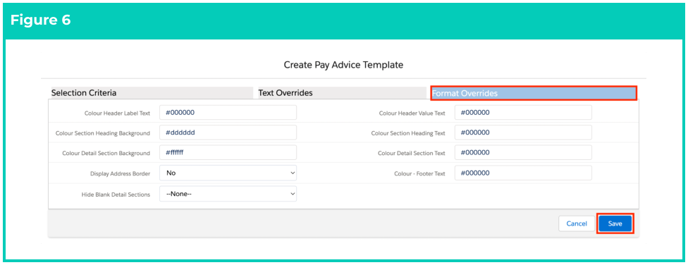 Screenshot from QRG Create a Pay Advice Template