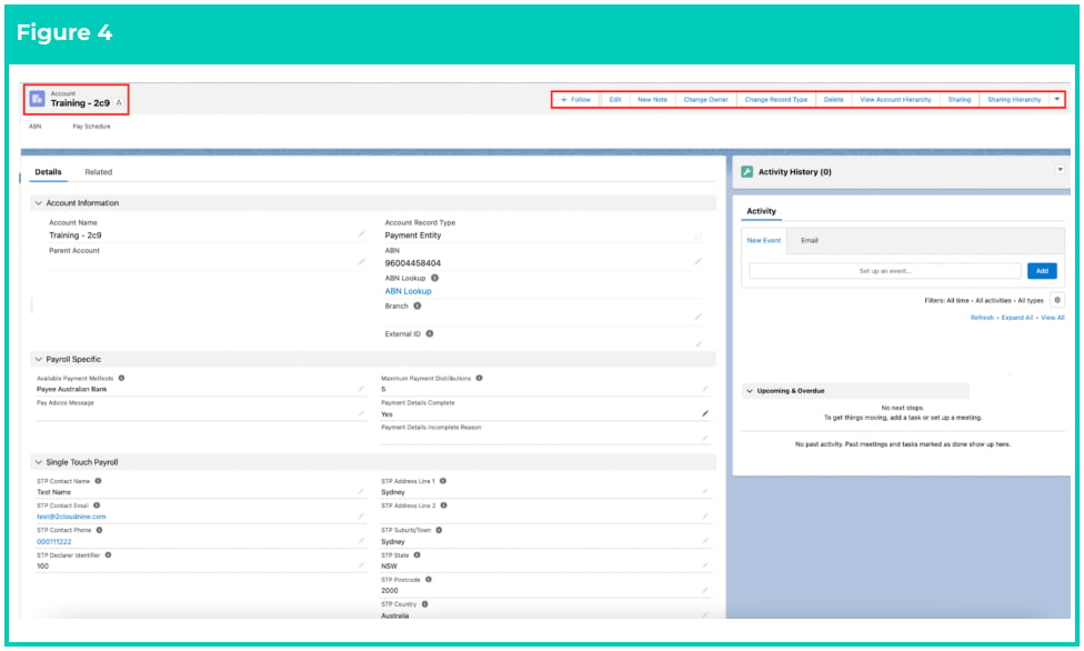 Screenshot from QRG Create an Account - Payment Entity