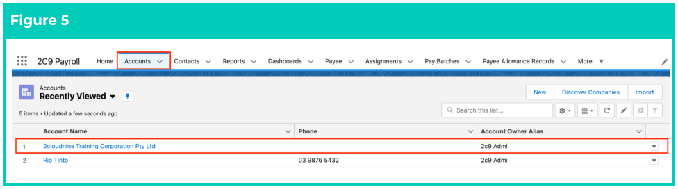 Screenshot from QRG Create an Account - Payment Entity