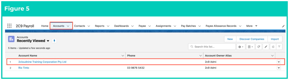 Screenshot from QRG Create an Account - Payment Entity