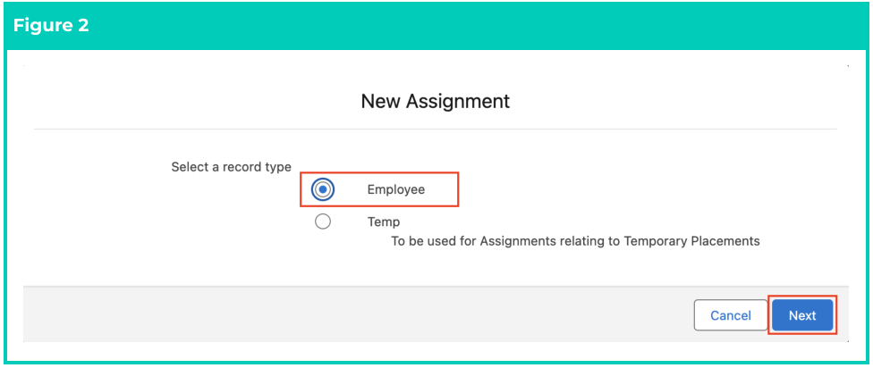Screenshot from QRG Create an Assignment - Employee