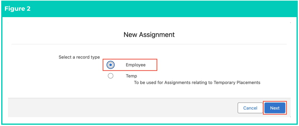Screenshot from QRG Create an Assignment - Employee