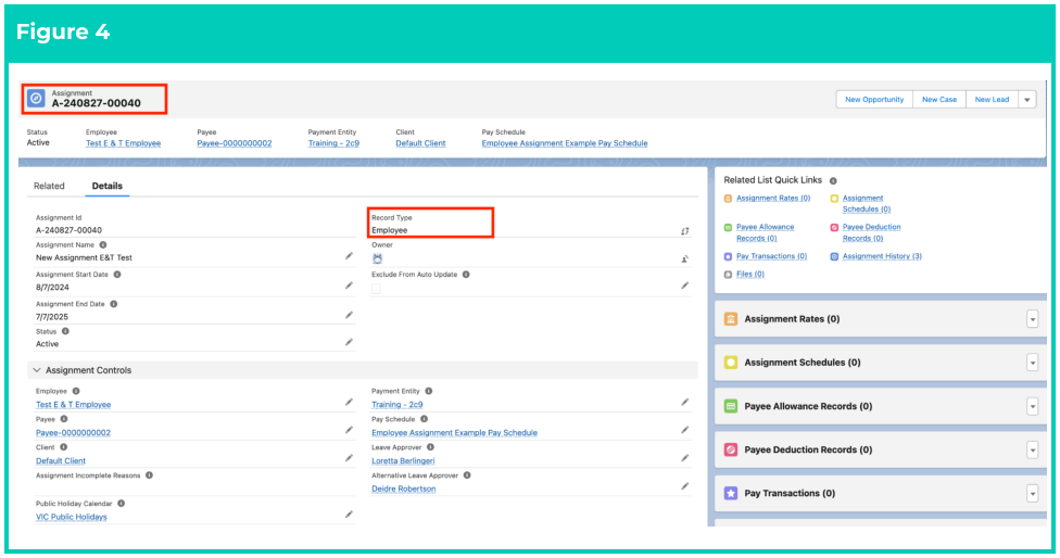 Screenshot from QRG Create an Assignment - Employee