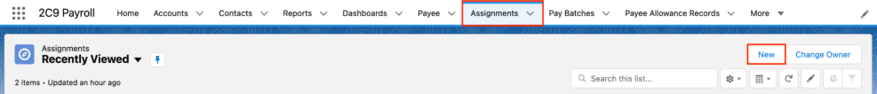 Screenshot from QRG Create an Assignment - Perm