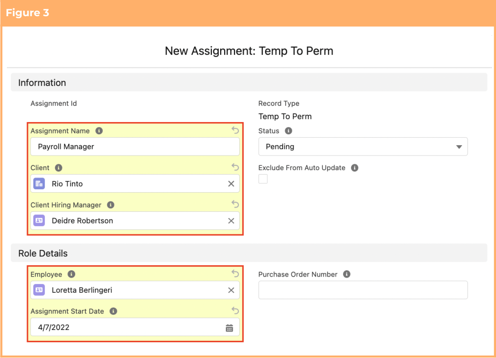 Screenshot from QRG Create an Assignment - Temp to Perm