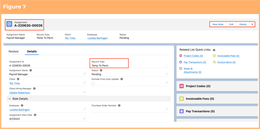 Screenshot from QRG Create an Assignment - Temp to Perm
