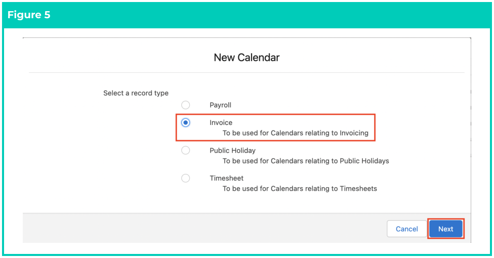 Screenshot from QRG Create Invoice Calendar & Calendar Periods
