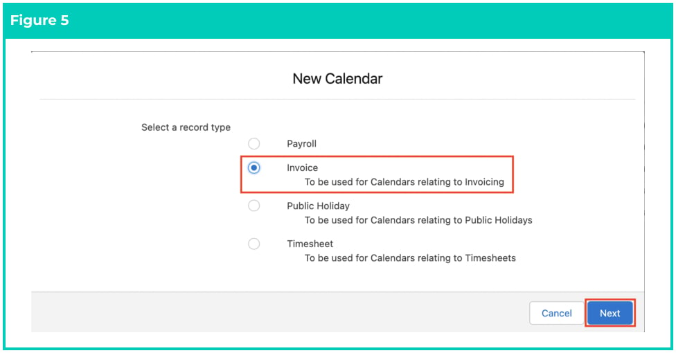 Screenshot from QRG Create Invoice Calendar & Calendar Periods