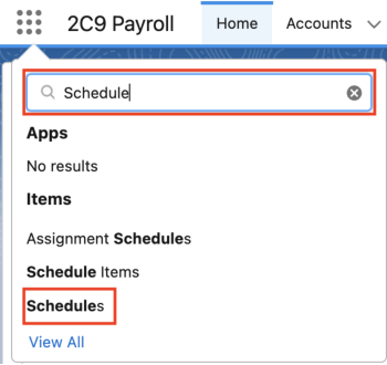 Screenshot from QRG Create Invoice Schedules