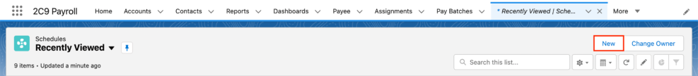 Screenshot from QRG Create Invoice Schedules