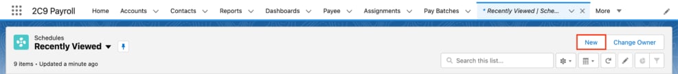 Screenshot from QRG Create Invoice Schedules