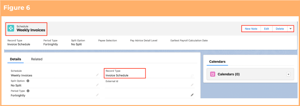 Screenshot from QRG Create Invoice Schedules