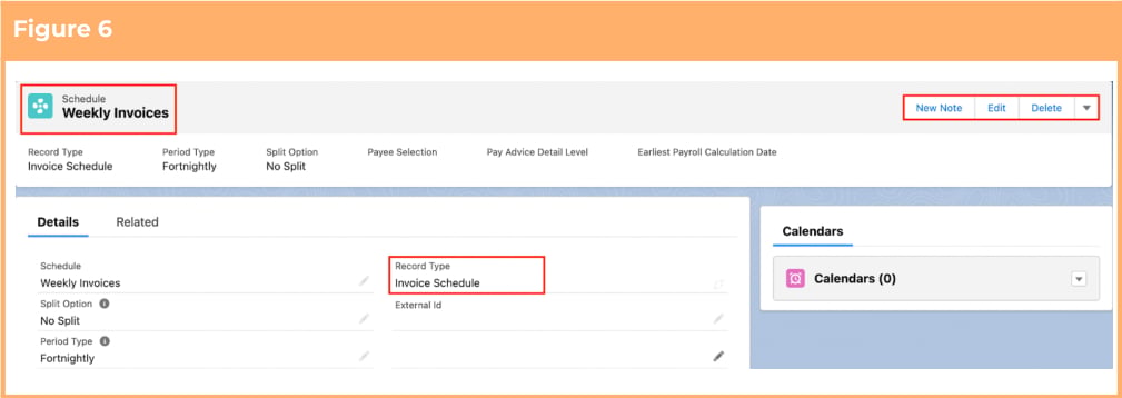 Screenshot from QRG Create Invoice Schedules