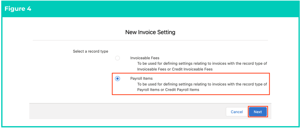 Screenshot from QRG Create Invoice Settings