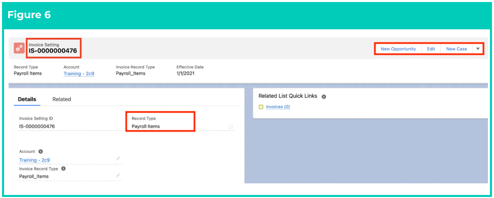 Screenshot from QRG Create Invoice Settings