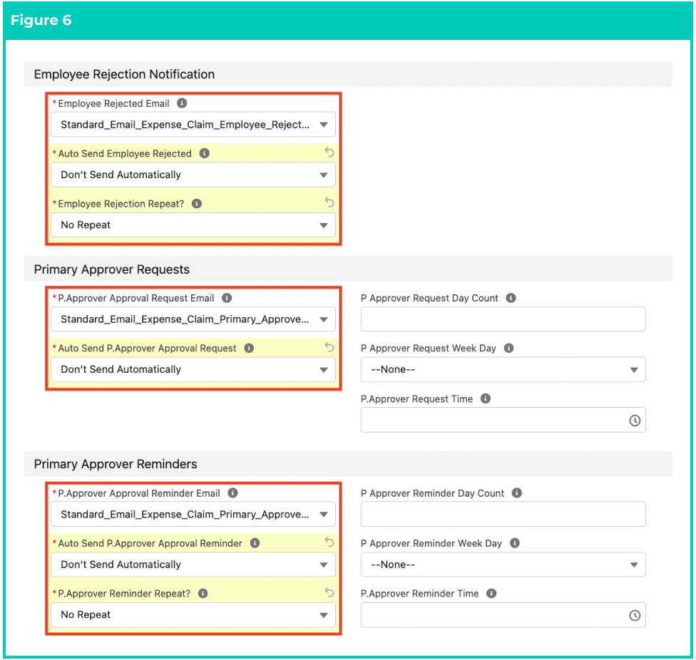 Screenshot from QRG Create Notification Settings - Expense Claim