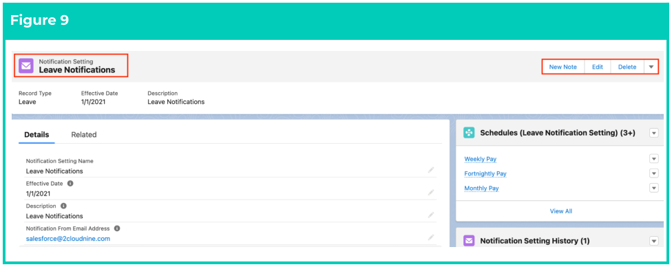 Screenshot from QRG Create Notification Settings - Leave